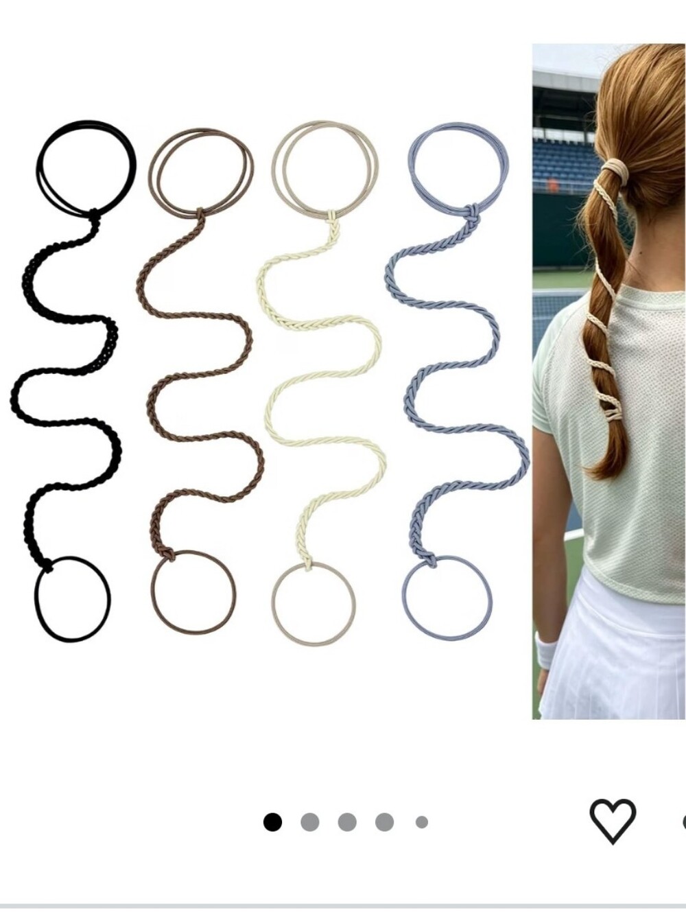 4pcs 16" Sports Hair Ties, Elastic Ponytail Holders Hair Wrap for Women